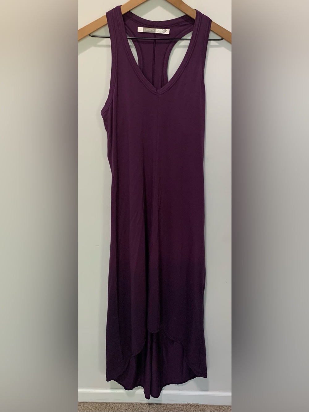 NWT Athleta Racerback Dip Dye Middy Maxi Dress Purple Size Small